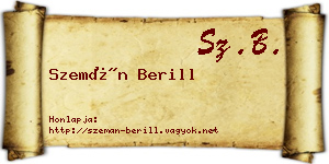 Szemán Berill névjegykártya
